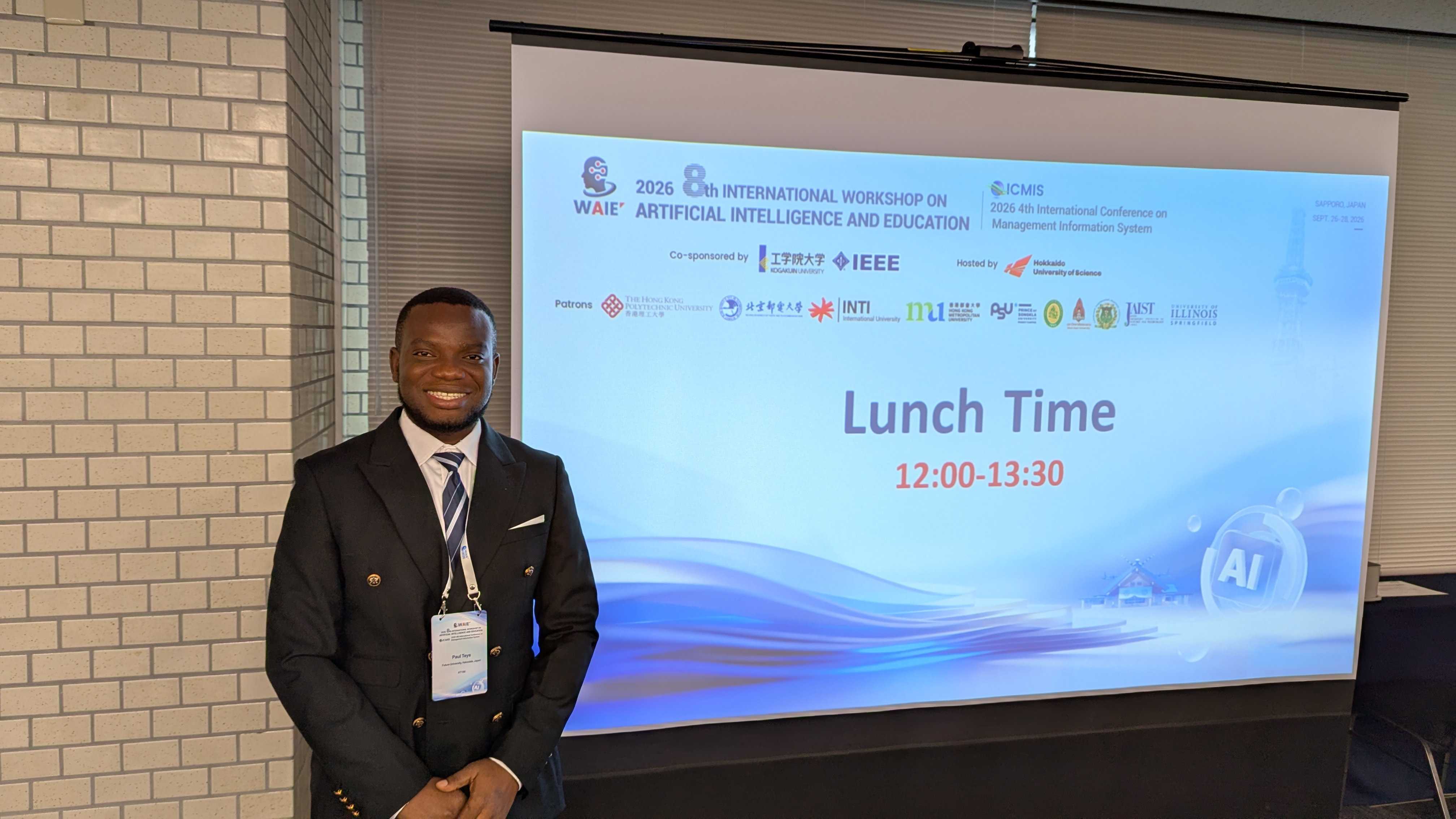 Paul Teye at an international AI and education conference